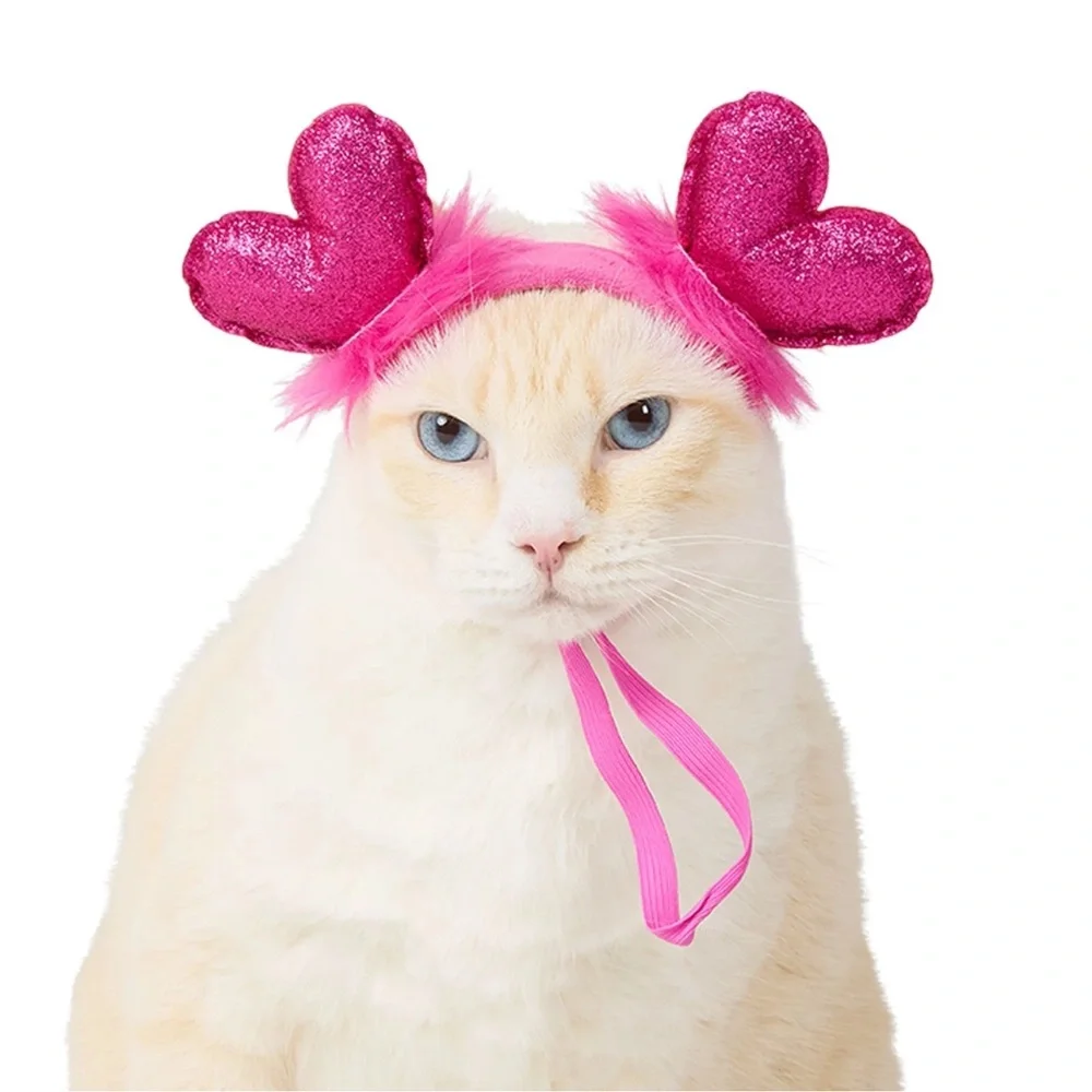 NWT Whisker City Dog / Cat Heart Valentines Headband OSFA